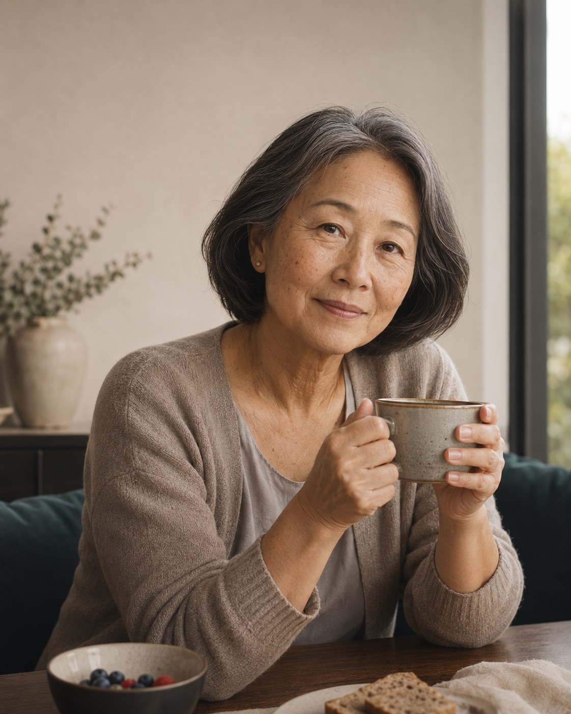Older couple reviewing health information together at home
